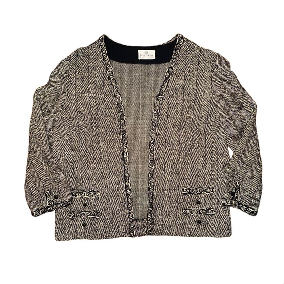 70’s Butte Knit | Cozy Warm 100% Wool Collarless Blazer Jacket - Size M/L - Picture 3 of 4